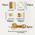 Set mit goldenen Dreadlock-Haarringen und Zubehör mit detaillierten Maßangaben - 43 Stück Gold