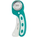 Ergonomic 45mm teal rotary cutter for fabric and leather cutting projects. - OPP Bag / Green