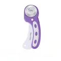 Ergonomic 45mm rotary cutter tool for fabric and leather in vibrant purple color - OPP Bag / Purple