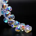Sparkly AB coated waterdrop faceted crystal glass beads for DIY jewelry necklace making - Light of Heaven / 6mm (approximately 87 Beads Per Strip)