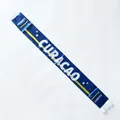 Premium blue and yellow Curacao satin sports scarf for 2026 World Cup fans with tassels - 135cm / Curacao