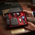 Exquisite 6-piece men's business gift set with watch, belt, and wallet in deluxe box - Gift Box / Black Set (Watch + Wallet + Sunglasses + Belt + Keychain + Pen + Box)