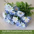 Blue artificial daisy bouquet with 15 flowers for pastoral home decoration - Daisy Blue