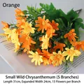 Artificial orange wild daisy bouquet with 15 flowers for pastoral home garden decor - Wild Chrysanthemum Orange