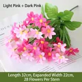 Pink artificial dancing daisy flower bouquet with 28 flower heads and 7 branches - Dancing Chrysanthemum Light Pink + Dark Pink
