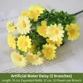 Beautiful yellow artificial daisy bouquet with 15 flowers for home and garden decor - Yellow Waterweed