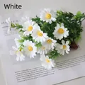 Artificial white daisy bouquet for home decor with 15 flowers on 5 branches 35cm - Waterweed White