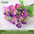 Purple artificial daisy bouquet with 7 branches and 28 flowers for home decoration - Purple Orchid