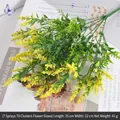 Yellow artificial foam lavender bouquet featuring 70 clusters for home decoration - Yellow Malt Foam Lavender