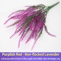 Artificial purple-red lavender bouquet featuring 5 stems and 25 flower clusters - Purple-red Velvet-free Lavender