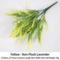 Realistic yellow artificial lavender bundle 36cm for home and garden floral decor - Yellow Lavender