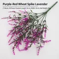 Purple-red artificial wheat lavender bouquet with 35 flower clusters, length 34cm - Purple Wheat Ear Lavender