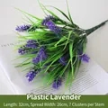 Artificial purple lavender bouquet with 7 branches, perfect for home and garden decoration - Plastic Lavender