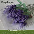 Artificial dark purple lavender bundle with 10 branches for home rustic floral arrangement decor - Deep Purple Lavender