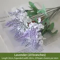 Elegant artificial lavender bouquet with white and purple blossoms, 32cm length - Milky White Lavender