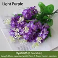 Light purple artificial hyacinth bouquet for home floral decoration, 40cm length - Light Purple Hyacinth