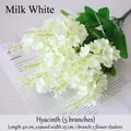 Realistic cream white artificial hyacinth flower bouquet 40cm length for decor - Creamy White Hyacinth