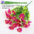 Rose red artificial morning glory bouquet with 21 flowers for home and garden decor - A Bunch Of Rose-red Morning Glories
