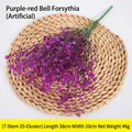 Artificial purple willow flower bouquet with 7 forks and 35 clusters for home decor - Purple-red Bell Willow Bundle