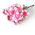 Pink artificial azalea bouquet with 30 flowers and 6 forks for home decor - Pink-6-branched Rhododendron