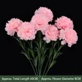 Artificial pink carnation silk flower bouquet for home decoration, 50cm total height - 7 Carnations In A Bunch - Light Pink