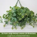 Artificial eucalyptus bouquet with 16 branches, 51cm long for home decor and floral arrangements - 16-branched Large Money Leaf
