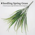 Artificial green seedling grass branch for decoration with 7 forks and 36 leaves - Rice Seedlings And Spring Grass