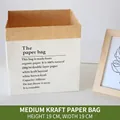 Durable eco-friendly medium size white kraft paper bag storage box measuring 19x19cm - Medium-sized Kraft Paper Bag