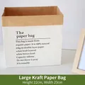 Large white and brown kraft paper bag for artificial flowers, 22cm height, 23cm width. - Large Kraft Paper Bag