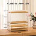 Estante organizador de escritorio de 4 niveles en acrílico y madera, 30x34cm - 4 Niveles Sin Cajón