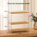 Organizador de escritorio de 3 niveles en acrílico y madera, medidas 30x16,3x34 cm - 3 Niveles Sin Cajón