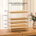 Estante de almacenamiento de acrílico y madera de 5 niveles con medidas 30x16,3x34cm - 5 Niveles Sin Cajón