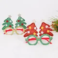 Set groene en rode kerstboom decoratieve feestbrillen met glanzende glitters voor feesten - CHYJ-18 3D Dubbele Boom Decoratieve Bril