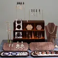 Luxe vintage walnotenhouten sieradendisplayset met vele multifunctionele houders - Display Set 2 (8 Stuks)