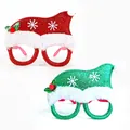 Rode en groene sprankelende Kerstman hoed bril voor kerstcadeaus en feestelijke vieringen - CHYJ-13 Bontrand Hoed Decoratieve Bril