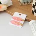 Juego de 2 elegantes pinzas para el cabello rosas traslúcidas sin costuras para mujer - 2 Piezas/Juego / Oro Rosa Romántico