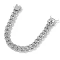 Luxury 925 sterling silver moissanite iced out Cuban link bracelet for men with premium texture - 15CM / Zirconia Style