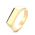 Minimalist 18k gold plated stainless steel signet ring for women plain surface - Size 6 / Smooth Rectangular Top Ring Style (Style B)