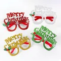 Set di occhiali da festa di Natale glitterati in rosso, argento, oro e verde (82 chars) - Occhiali Decorativi MERRY CHRISTMAS (CHYJ-12)
