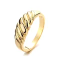 Elegant gold-finished croissant style ring for women with a high-polished texture - Smooth Twisted Croissant Ring Style (Style E)