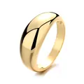 Elegant minimalist 18k gold plated chunky dome ring for women with high polished finish - Small Smooth Dome Ring Style (Style F)