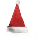 Classic red and white short plush Santa hat for adult Christmas party decor - High Quality Thickened Style / Red