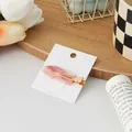 Elegant pink marbled seamless hair clip for women with golden metal base - 1 Piece / Pink Marble