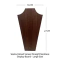 Grote walnootfineer kettingdisplay, minimalistische houten juwelenhouder 16x27cm - Walnoot Fineer Lineaire Buste Display Groot