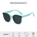 Lunettes de soleil polarisées pour filles avec monture bleu clair et verres gris - Monture Bleue / Verres Gris (C2)