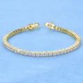 Elegant 925 sterling silver gold-plated moissanite tennis bracelet with sparkling stones - [3mm Moissanite] S925 Silver Plated With Gold / 6 Inches [15.3cm]