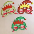 Set van drie glitterende kerstbrillen in feestelijke kleuren rood, groen en goud - CHYJ-40 Kleurrijke Grote Clownshoed Bril