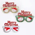 Set di 3 occhiali natalizi glitterati Merry Christmas in oro, verde e argento - Occhiali Decorativi MERRY CHRISTMAS Colorati (CHYJ-55)