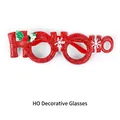Festive red glitter Christmas glasses featuring a HO HO HO design and snowflakes - Red HO Style (CHYJ-14R)