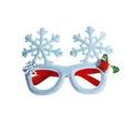 Festive light blue glittery snowflake Christmas party glasses for adults and kids - Large Snowflake Light Blue Style (CHYJ-82LB)